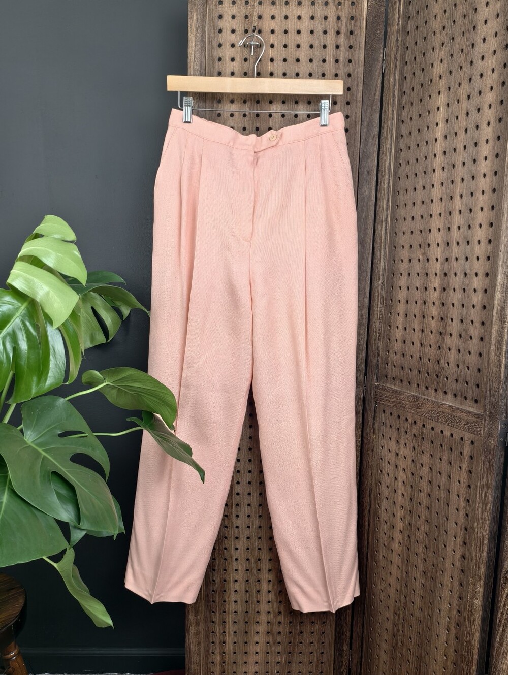 Vintage Eric High-Waist Tailored Pink Women’s Trousers